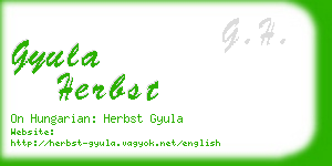 gyula herbst business card